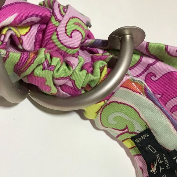 ETRO Milano Women's Visor -Pink Purple Green Orange Print -Tie Detail Sz M NWOT - Picture 15 of 16